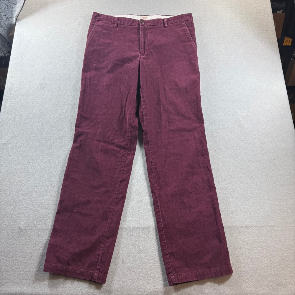 Dockers Corduroy Pants Men 36x34 Burgundy D2 Straight Fit